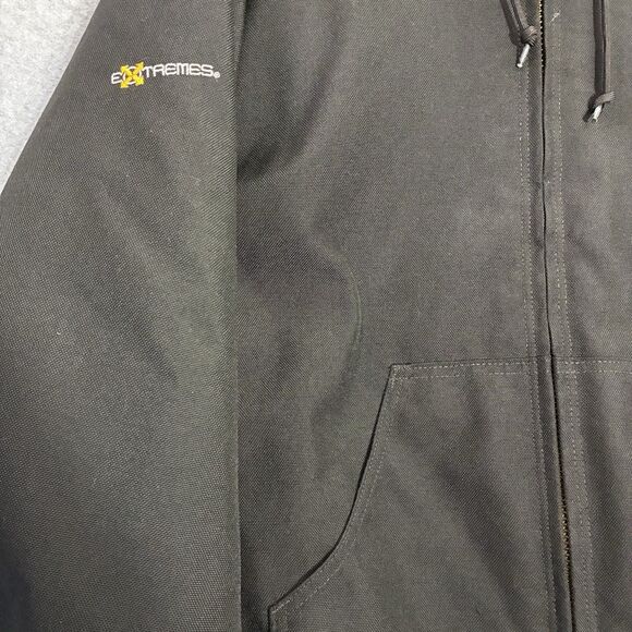 Carhartt Jacket Men’s M Black Duck Quilted Lined Workwear Hooded Heavy Duty - Picture 5 of 9